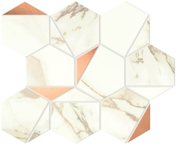 Мозаика Marvel Calacatta Imperiale Gold Hex  Shiny (A4WW)