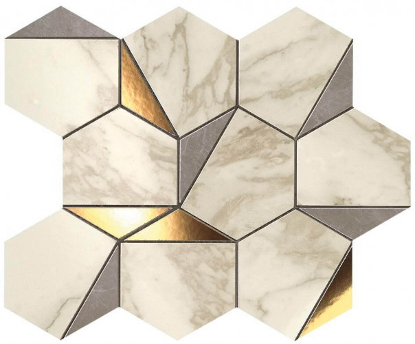 Мозаика Marvel Gold Hex Gris-Calacatta (9EHG) 25.1x29